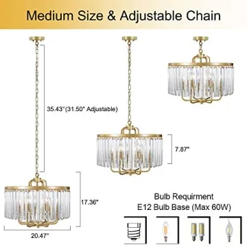 Chic Wellmet Gold Crystal Chandelier for Any Room
