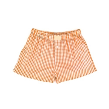 Chic Women's Y2K Lounge Shorts Soft Plaid Print Boxer Pajama Bottoms