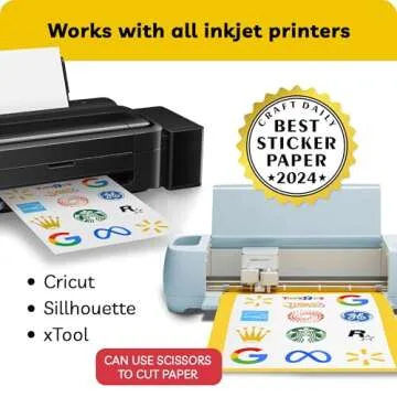 Sticker Paper for Inkjet Printer - (30 Sheets), 8.5 x 11" Letter Size, Matte Sticker Paper - Ideal for Crafting and Printing Vibrant, Long-Lasting Designs