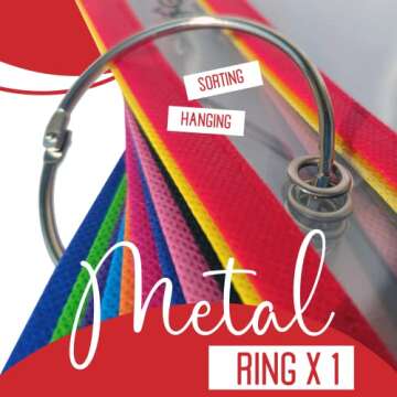 6 Packs Dry Erase Pockets Sleeves - 10 Assorted Colors with Ring - Dry Erase Sheets Reusable - 10x14 Ticket Holders, Clear Pocket Sleeves for Classroom Organization, Teaching School Supplies