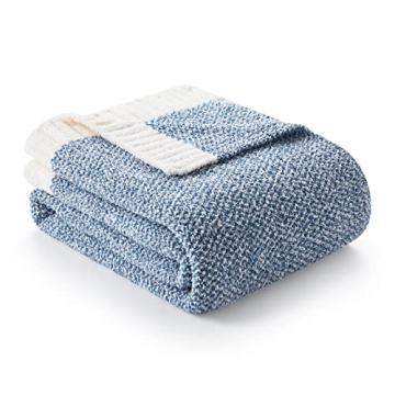 Snuggle Sac Blue Throw Blanket - Cozy Plush Knit for Any Occasion