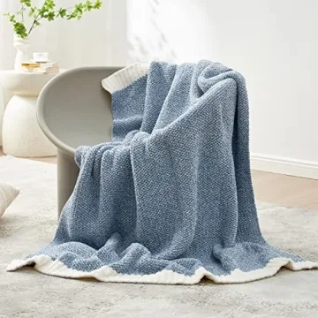 Snuggle Sac Cozy Reversible Blue Throw Blanket