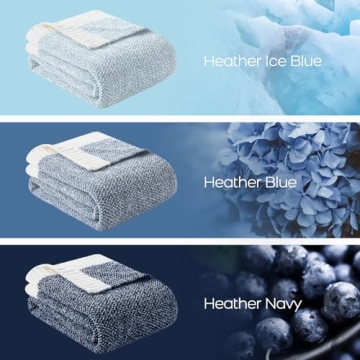 Snuggle Sac Cozy Reversible Blue Throw Blanket