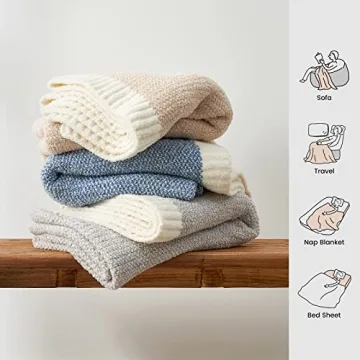 Snuggle Sac Cozy Reversible Blue Throw Blanket