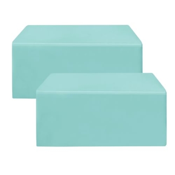 HolidayIdeas 2 Pack Fitted Table Covers - 48"x24" Aqua for Events & Shows