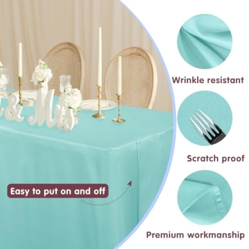 Fitted Table Covers 2 Pack - 48"x24" Aqua