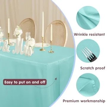 Fitted Table Covers 2 Pack - 48"x24" Aqua
