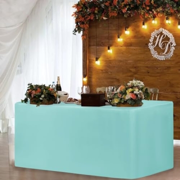 Fitted Table Covers 2 Pack - 48"x24" Aqua