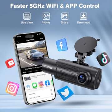 Miden X5 4K 3-Channel Dash Cam with WiFi, Night Vision, G-Sensor