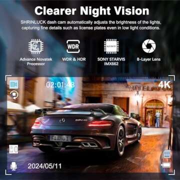 Miden X5 4K WiFi Dash Cam Front and Rear Inside