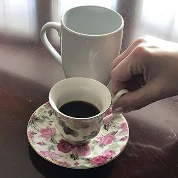 Elegant Gracie China Rose Chintz Espresso Cup Set of 4