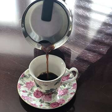 Elegant Gracie China Rose Chintz Espresso Cup Set of 4