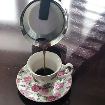 Elegant Gracie China Rose Chintz Espresso Cup Set of 4