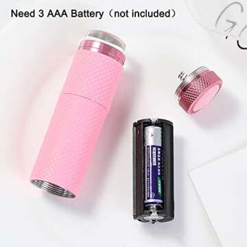 Meitawilltion UV LED Nail Dryer Presser with Flat Silicone Head,Portable Small Light Nail Lamp for Gel Nails,Mini 9 LED Flashlight Portability Nail Light for Nail Art Pink