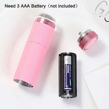 Meitawilltion UV LED Nail Dryer Presser with Flat Silicone Head,Portable Small Light Nail Lamp for Gel Nails,Mini 9 LED Flashlight Portability Nail Light for Nail Art Pink