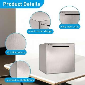 Adults Safe Piggy Bank Made of Stainless Steel,Can Only Save The Piggy Bank That Cannot be Taken Out...