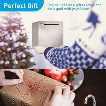 Adults Safe Piggy Bank Made of Stainless Steel,Can Only Save The Piggy Bank That Cannot be Taken Out(4.72 inch)