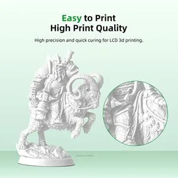 ANYCUBIC 3D Printer Resin with Low Odor and Safety, 405nm UV Plant-Based Rapid Resin with High Precision and Quick Curing for LCD 3D Printing (White, 500g)