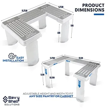 Savvy Shelf Adjustable Organizer for Pantry & Spice Storage