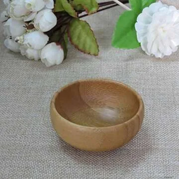 1 Set Cute Small Facial Skin Care Mask Bowl with Mini Spoon Eco Enviroment Material Facemask Mixing Tool for Lady Women DIY Makeup in Home Use Color Natural