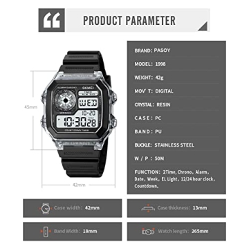 Versatile PASOY Sports Watch with Retro Style and Durability