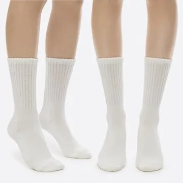 Slouchy White Crew Socks - Pack of 2 for Comfort