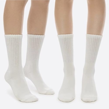 Slouchy White Crew Socks - Pack of 2 for Comfort