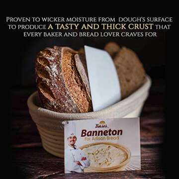 Oval Bread Banneton Proofing Basket - 10 Inch Baskets Sourdough Brotform Proofing Basket Set Banaton Towel for Baking Oval Proofing for Sourdough Bread Making Starter Jar Kit - Great As A Gift