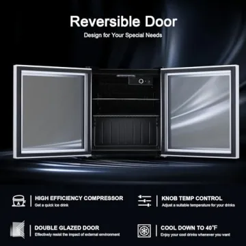 Antarctic Star Mini Fridge Cooler - 60 Can Beverage Refrigerator Glass Door for Beer Soda or Wine –Small Drink Dispenser Machine Removable for Home, Office or Bar, 1.6cu.ft.