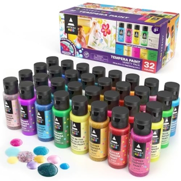ARTEZA 32 Washable Tempera Paint Set for Creative Kids