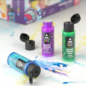 ARTEZA 32 Washable Tempera Paint Set for Creative Kids
