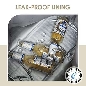 Ceneda Large Cooler Bag 40 Can Insulated Soft Cooler Leakproof Cooler Tote Bag Beach Travel Camping Lunch Bag for Women and Men (Beige)