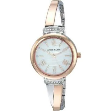 Elegant Anne Klein Crystal Bangle Watch Set for Women