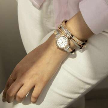 Elegant Anne Klein Crystal Bangle Watch Set for Women