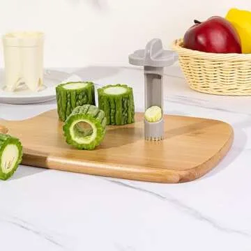 Pepper Seed Corer Remover - 2025 Upgraded 2-in-1 Bell Pepper Cutter & Deseeder: Effortlessly Streamline Your Kitchen Prep for Faster, More Efficient, & Hassle-Free Meal Prep (1, Green)