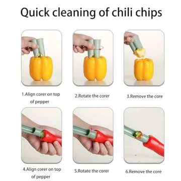 Pepper Seed Corer Remover - 2025 Upgraded 2-in-1 Bell Pepper Cutter & Deseeder: Effortlessly Streamline Your Kitchen Prep for Faster, More Efficient, & Hassle-Free Meal Prep (1, Green)