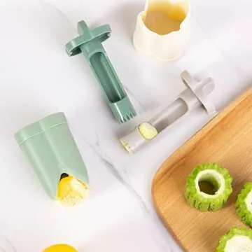 Pepper Seed Corer Remover - 2025 Upgraded 2-in-1 Bell Pepper Cutter & Deseeder: Effortlessly Streamline Your Kitchen Prep for Faster, More Efficient, & Hassle-Free Meal Prep (1, Green)