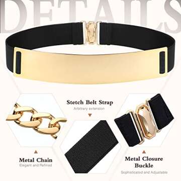 Versatile 4 Piece Gold Belt Set for Women
