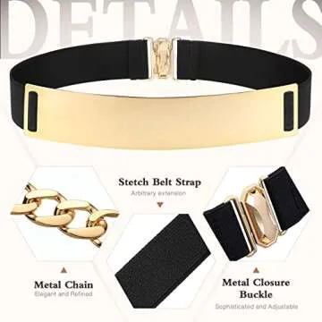 Versatile 4 Piece Gold Belt Set for Women