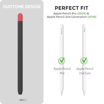 AHASTYLE Duotone Case for Apple Pencil 2nd Generation & Apple Pencil Pro (2024) Ultra Thin Protectiv...