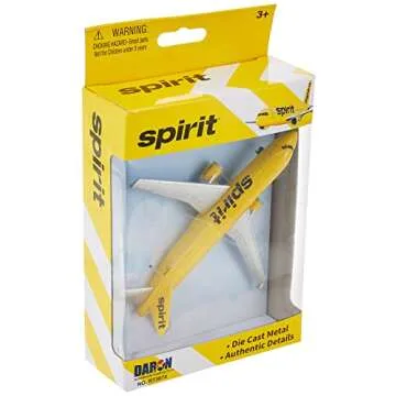 Daron Toy Airplane – Spirit Airlines – Die-Cast Metal Model Airplane Toy with Plastic Parts for Kids Ages 3+