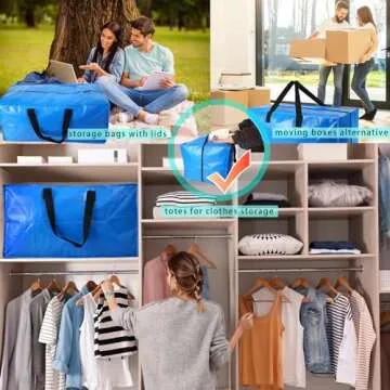 Heavy Duty Extra Large Moving Bags - 6 Pack Tote Solution