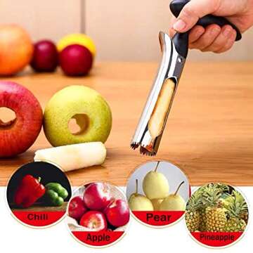 wertyu Apple Corer, Premium Stainless Steel Kitchen Gadget Tool Fruit Seeder Apple Corer Remover, St...