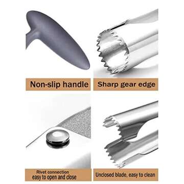 wertyu Apple Corer, Premium Stainless Steel Kitchen Gadget Tool Fruit Seeder Apple Corer Remover, Stainless Steel Apple or Pear Core Remover Tool for Home-Kitchen with Sharp Serrated Blade, Black