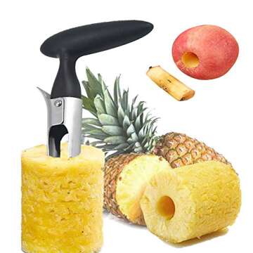 wertyu Apple Corer, Premium Stainless Steel Kitchen Gadget Tool Fruit Seeder Apple Corer Remover, Stainless Steel Apple or Pear Core Remover Tool for Home-Kitchen with Sharp Serrated Blade, Black