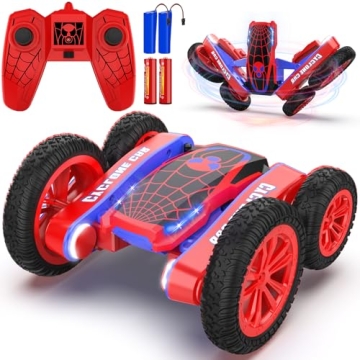 Spider Remote Control Car for Kids - 2.4Ghz Fast RC Stunt Cars, 360° Rotating 4WD RC Crawler with L...