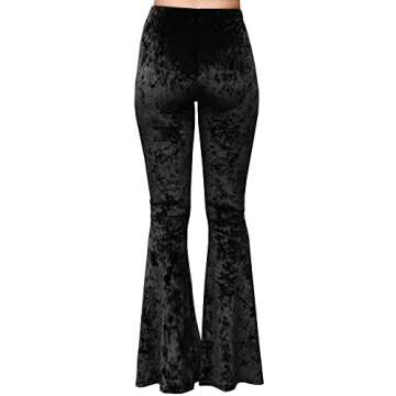 Daisy Del Sol Crushed Velvet High Waisted Comfy Soft Stretch 70s Yoga Loungewear Bell Bottom Flare Pants