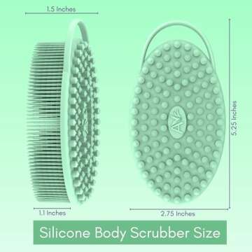 Avilana Silicone Body Scrubber – Dual-Sided Silicone Loofah for Shower, Body Scrubber for Men & Women, Gentle Loofa Alternative, Easy-to-Clean Silicone Body Scrubber Exfoliator