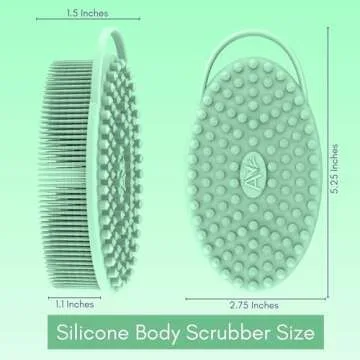 Avilana Silicone Body Scrubber – Dual-Sided Silicone Loofah for Shower, Body Scrubber for Men & Women, Gentle Loofa Alternative, Easy-to-Clean Silicone Body Scrubber Exfoliator
