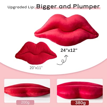 Red Lip Shaped Throw Pillow for Fun Home Decor